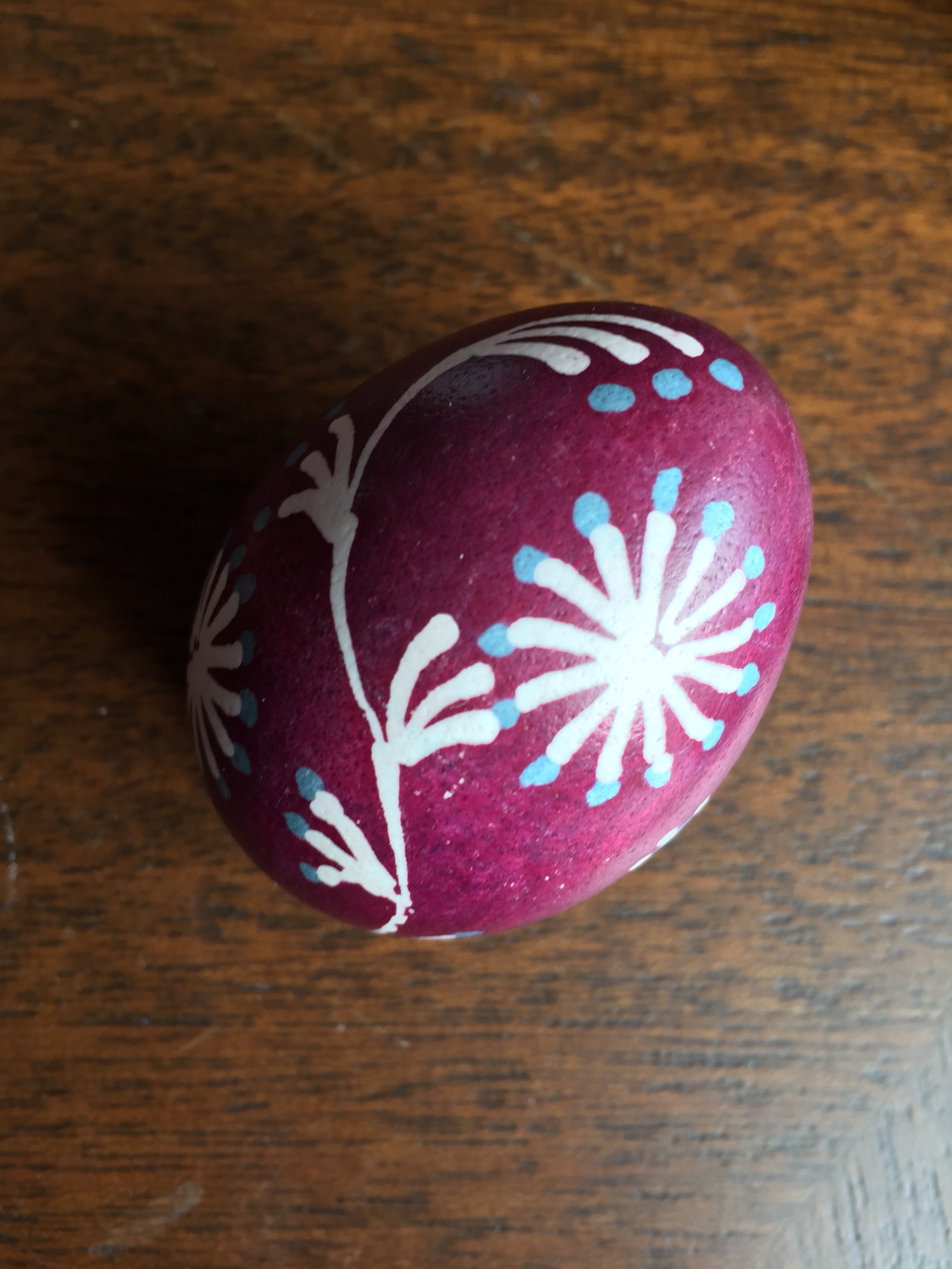 Saskatoons and sappan wood - egg batik with natural dyes